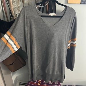 2X Pink Rose Grey Sweater